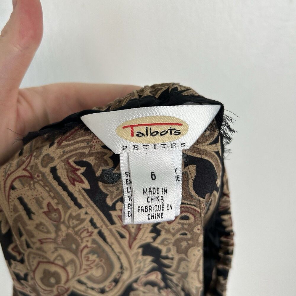 Talbots Black and Tan Paisley Midi Skirt - Picture 4 of 5